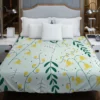 Yellow Wild Flowers Vine Style Duvet Cover