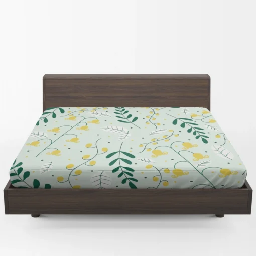 Yellow Wild Flowers Vine Style Fitted Sheet 1