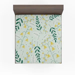 Yellow Wild Flowers Vine Style Fitted Sheet