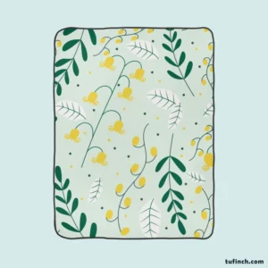 Yellow Wild Flowers Vine Style Fleece Blanket 1