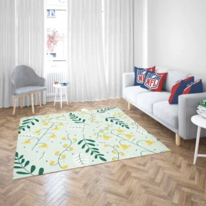 Yellow Wild Flowers Vine Style Rug 2