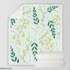 Yellow Wild Flowers Vine Style Sherpa Fleece Blanket