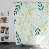 Yellow Wild Flowers Vine Style Shower Curtain