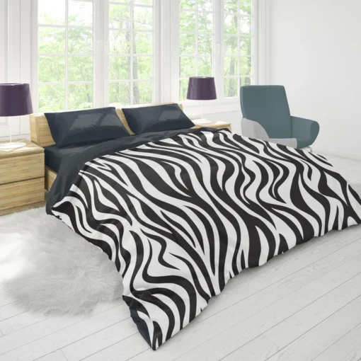 Zebra Skin Stripe Print Duvet Cover 1