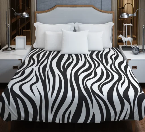 Zebra Skin Stripe Print Duvet Cover