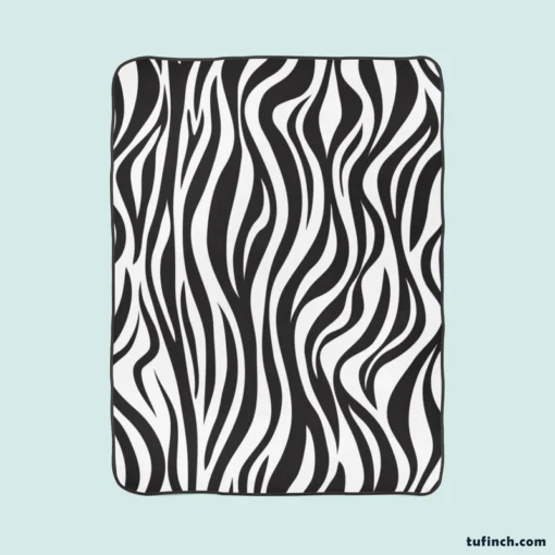 Zebra Skin Stripe Print Fleece Blanket 1