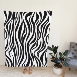 Zebra Skin Stripe Print Fleece Blanket