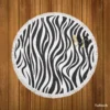 Zebra Skin Stripe Print Round Beach Towel