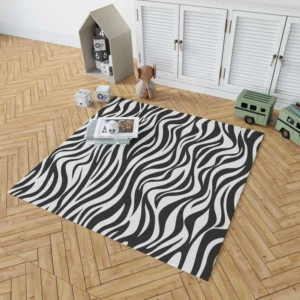 Zebra Skin Stripe Print Rug 1