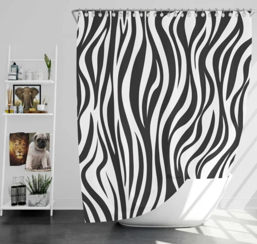 Zebra Skin Stripe Print Shower Curtain