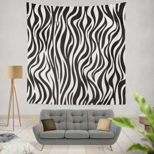 Zebra Skin Stripe Print Wall Tapestry