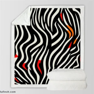 Zebra Stripes Pattern Sherpa Fleece Blanket