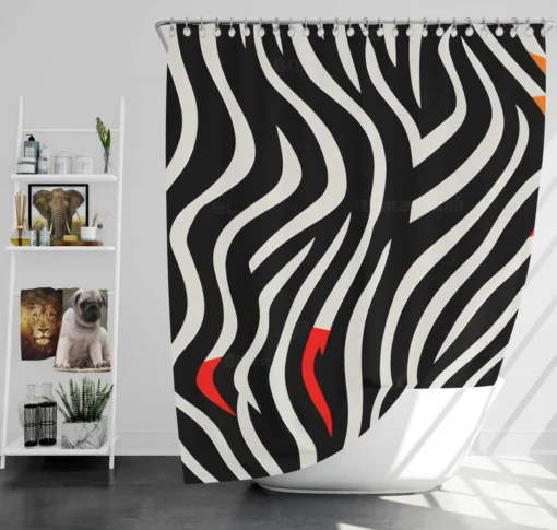 Zebra Stripes Pattern Shower Curtain