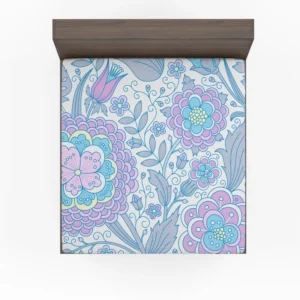 Zentangle Art Flowers Design Fitted Sheet