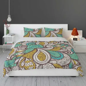 Zentangle Leaf Paisley Design Bedding Set 1