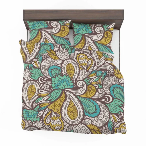 Zentangle Leaf Paisley Design Bedding Set 2