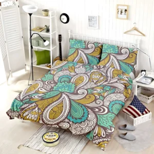 Zentangle Leaf Paisley Design Bedding Set