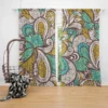 Zentangle Leaf Paisley Design Curtain