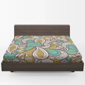 Zentangle Leaf Paisley Design Fitted Sheet 1