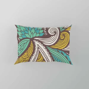 Zentangle Leaf Paisley Design Pillow Case