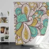 Zentangle Leaf Paisley Design Shower Curtain