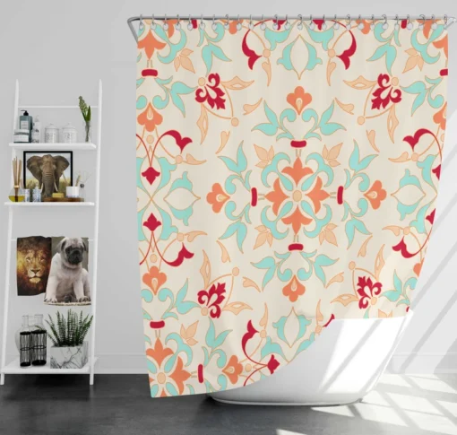 Zentangle Styled Geometric Ornament Pattern Shower Curtain