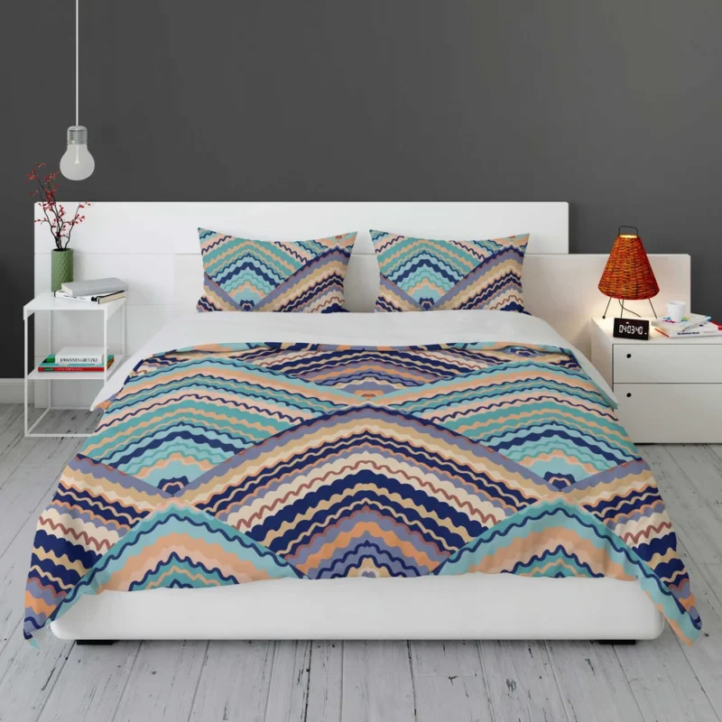 Zig Zag Striped Continuous Design Bedding Set 1