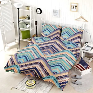 Zig Zag Striped Continuous Design Bedding Set