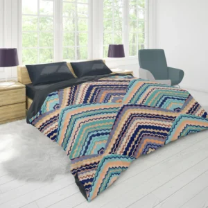 Zig Zag Striped Continuous Design Duvet Cover 1