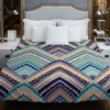 Zig Zag Striped Continuous Design Duvet Cover