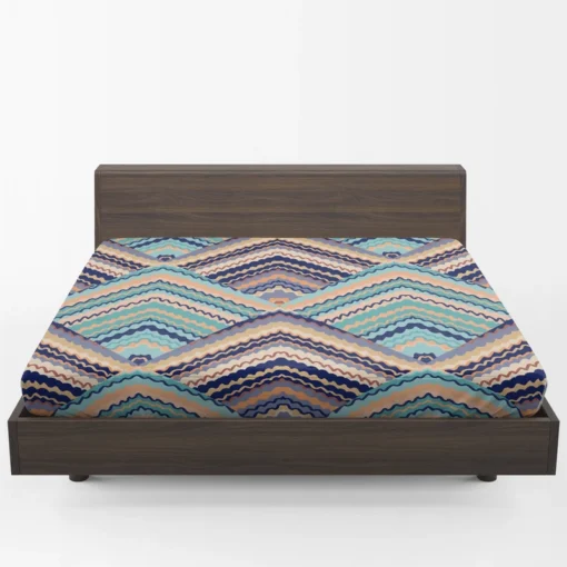 Zig Zag Striped Continuous Design Fitted Sheet 1