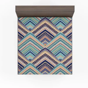 Zig Zag Striped Continuous Design Fitted Sheet