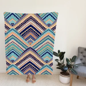 Zig Zag Striped Continuous Design Fleece Blanket