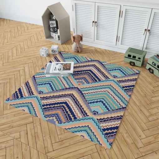 Zig Zag Striped Continuous Design Rug 1