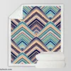 Zig Zag Striped Continuous Design Sherpa Fleece Blanket