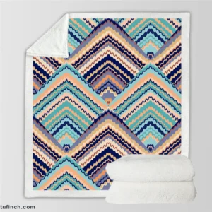 Zig Zag Striped Continuous Design Sherpa Fleece Blanket