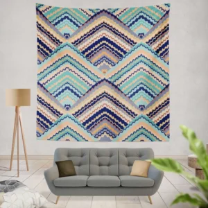 Zig Zag Striped Continuous Design Wall Tapestry