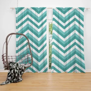 Zigzag Lines Geometric Design Curtain