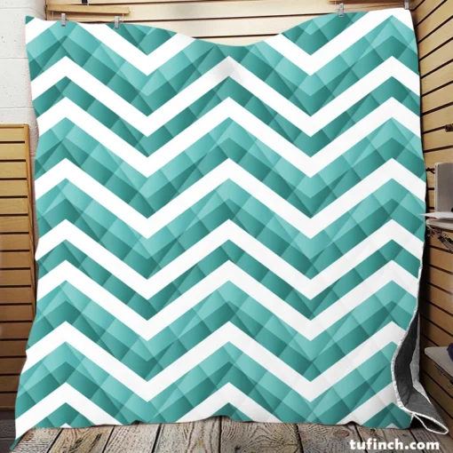 Zigzag Lines Geometric Design Quilt Blanket