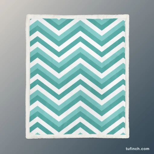 Zigzag Lines Geometric Design Sherpa Fleece Blanket 1