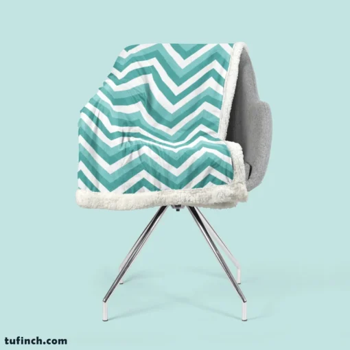 Zigzag Lines Geometric Design Sherpa Fleece Blanket 2