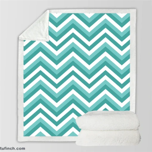 Zigzag Lines Geometric Design Sherpa Fleece Blanket