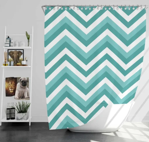 Zigzag Lines Geometric Design Shower Curtain