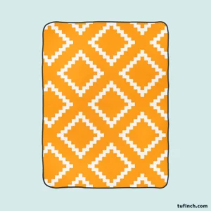 Zigzag Style Mustard Yellow Square Ethnic Fleece Blanket 1