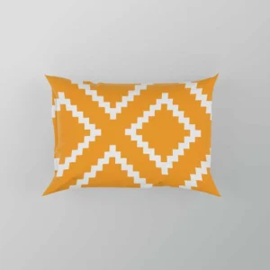 Zigzag Style Mustard Yellow Square Ethnic Pillow Case