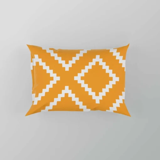 Zigzag Style Mustard Yellow Square Ethnic Pillow Case