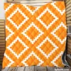 Zigzag Style Mustard Yellow Square Ethnic Quilt Blanket