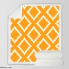 Zigzag Style Mustard Yellow Square Ethnic Sherpa Fleece Blanket