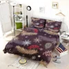 red Viburnum Snowflakes Pattern Bedding Set